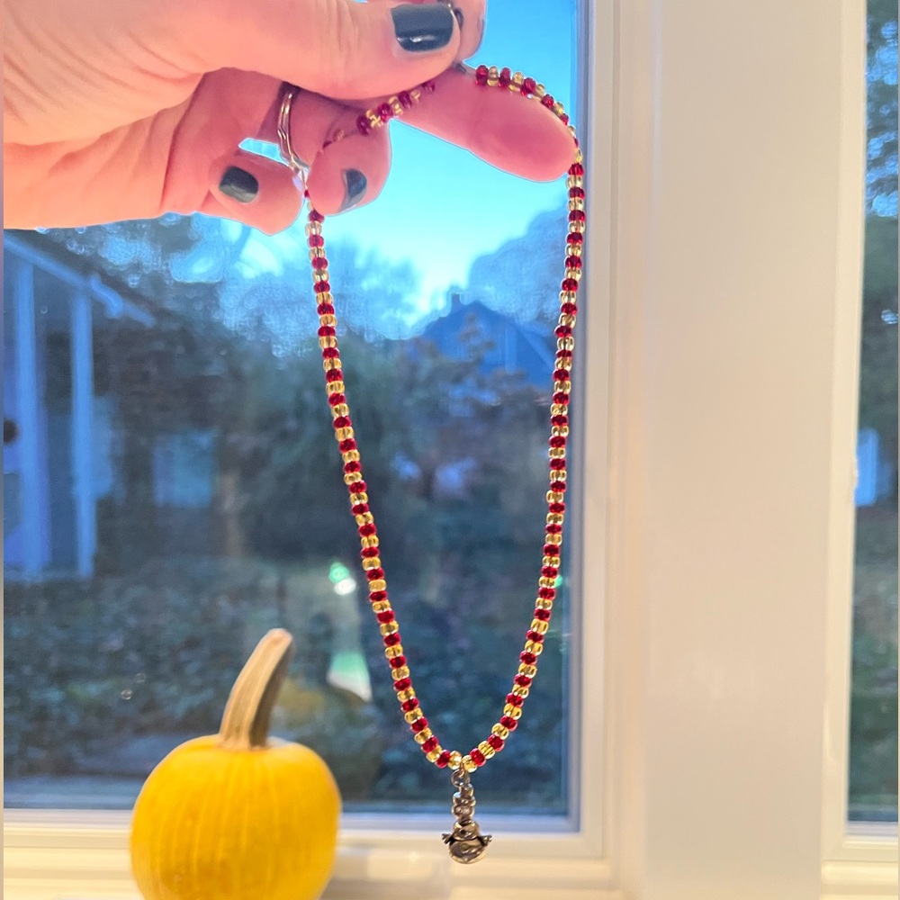 Elegant Beaded Necklace with Silver Accents